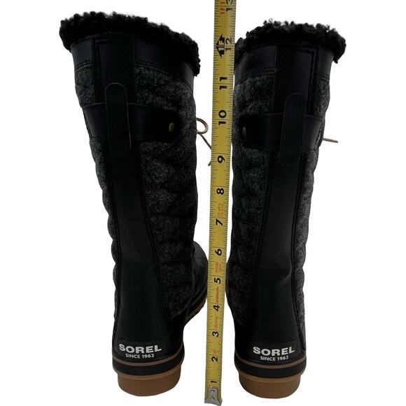 Sorel Tofino II Boots Women’s 9 Black Gray Faux Fur Waterproof Winter Snow - Picture 3 of 11